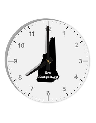 New Hampshire - United States Shape 10 InchRound Wall Clock with Numbers by TooLoud-Wall Clock-TooLoud-White-Davson Sales