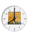 Blue Bird In Yellow Text 10 InchRound Wall Clock with Numbers-Wall Clock-TooLoud-White-Davson Sales