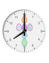 Easter Egg Cross Faux Applique 10 InchRound Wall Clock with Numbers-Wall Clock-TooLoud-White-Davson Sales