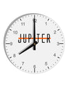 Planet Jupiter Earth Text Only 10 InchRound Wall Clock with Numbers by TooLoud-Wall Clock-TooLoud-White-Davson Sales