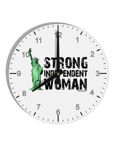 Statue of Liberty Strong Woman 10 InchRound Wall Clock with Numbers by TooLoud-Wall Clock-TooLoud-White-Davson Sales