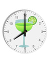 Green Margarita with Lime - Cinco de Mayo 10 InchRound Wall Clock with Numbers by TooLoud-Wall Clock-TooLoud-White-Davson Sales