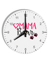 Mama Bear Paws 10 InchRound Wall Clock with Numbers-Wall Clock-TooLoud-White-Davson Sales