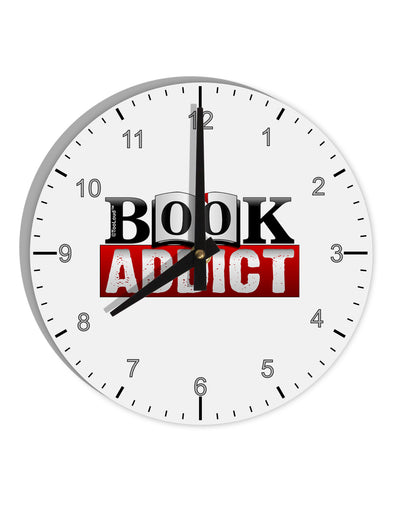 Book Addict 10 InchRound Wall Clock with Numbers-Wall Clock-TooLoud-White-Davson Sales