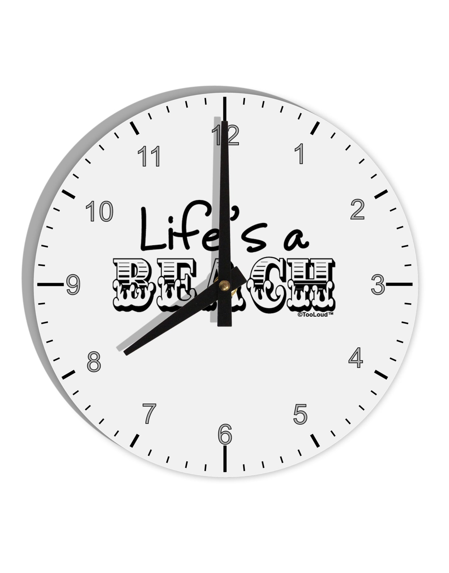 Lifes a Beach 10 InchRound Wall Clock with Numbers by TooLoud-Wall Clock-TooLoud-White-Davson Sales