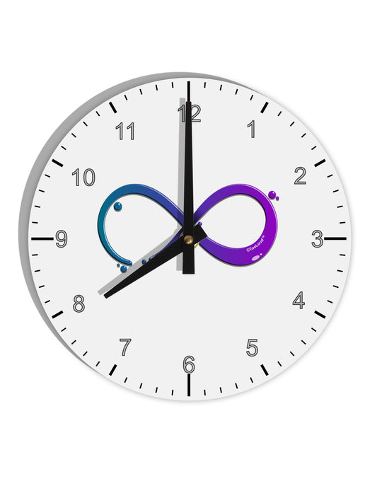 Painted Infinity 10 InchRound Wall Clock with Numbers-Wall Clock-TooLoud-White-Davson Sales