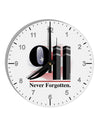911 Never Forgotten 10 InchRound Wall Clock with Numbers-Wall Clock-TooLoud-White-Davson Sales