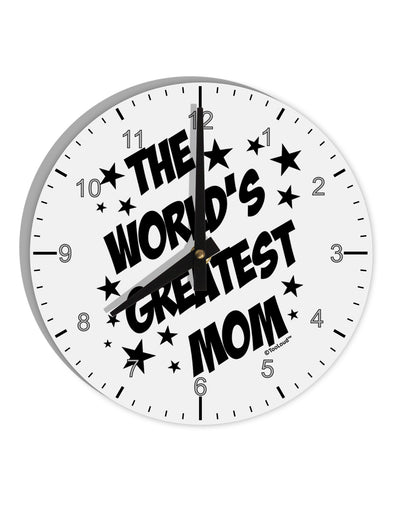 The World's Greatest Mom - Superhero Style 10 InchRound Wall Clock with Numbers by TooLoud-Wall Clock-TooLoud-White-Davson Sales