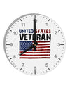 US Veteran Distressed 10 InchRound Wall Clock with Numbers-Wall Clock-TooLoud-White-Davson Sales