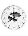 Inverted Puffy Clouds 10 InchRound Wall Clock with Numbers-Wall Clock-TooLoud-White-Davson Sales