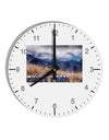 Pikes Peak CO Mountains Text 10 InchRound Wall Clock with Numbers by TooLoud-Wall Clock-TooLoud-White-Davson Sales