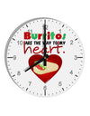 Burritos Are the Way To My Heart 10 InchRound Wall Clock with Numbers-Wall Clock-TooLoud-White-Davson Sales