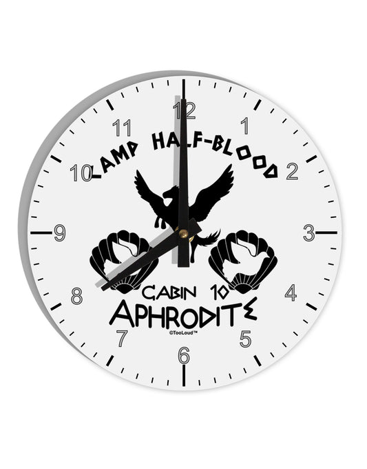 Cabin 10 Aphrodite Camp Half Blood 10 InchRound Wall Clock with Numbers-Wall Clock-TooLoud-White-Davson Sales