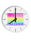 American Pride - Rainbow Flag - Freedom 10 InchRound Wall Clock with Numbers-Wall Clock-TooLoud-White-Davson Sales