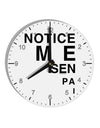 Notice Me Senpai Triangle Text 10 InchRound Wall Clock with Numbers-Wall Clock-TooLoud-White-Davson Sales