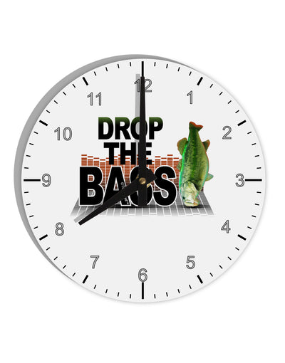 Drop The Bass Fish 10 InchRound Wall Clock with Numbers-Wall Clock-TooLoud-White-Davson Sales