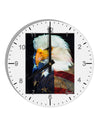 Patriotic Bald Eagle - American Flag 10 InchRound Wall Clock with Numbers by TooLoud-Wall Clock-TooLoud-White-Davson Sales