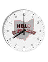 Hello Cleveland 10 InchRound Wall Clock with Numbers-Wall Clock-TooLoud-White-Davson Sales