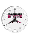 Real Girls Go Hunting 10 InchRound Wall Clock with Numbers-Wall Clock-TooLoud-White-Davson Sales