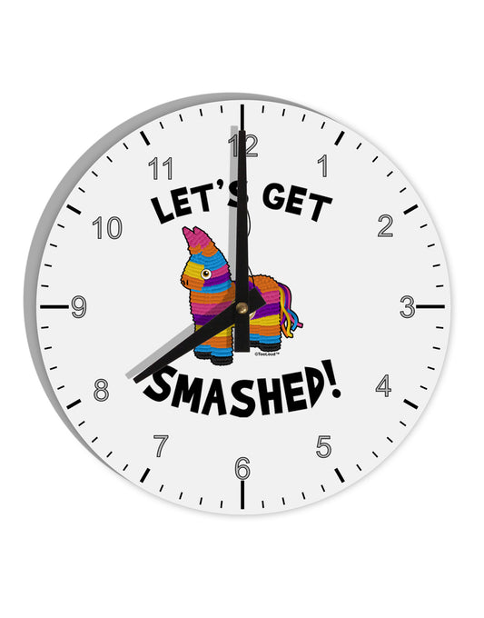Let's Get Smashed Pinata 10 InchRound Wall Clock with Numbers-Wall Clock-TooLoud-White-Davson Sales
