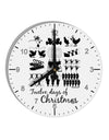 Twelve Days of Christmas Text 10 InchRound Wall Clock with Numbers-Wall Clock-TooLoud-White-Davson Sales