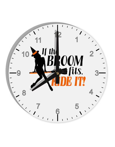 Ride It Orange 10 InchRound Wall Clock with Numbers-Wall Clock-TooLoud-White-Davson Sales