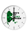 She's My Lucky Charm - Right 10 InchRound Wall Clock with Numbers-Wall Clock-TooLoud-White-Davson Sales