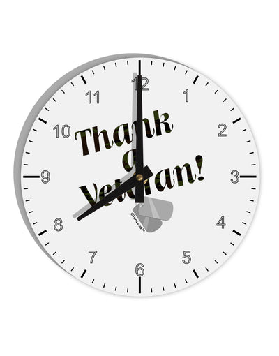 Thank A Veteran 10 InchRound Wall Clock with Numbers-Wall Clock-TooLoud-White-Davson Sales