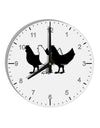 Three French Hens 10 InchRound Wall Clock with Numbers-Wall Clock-TooLoud-White-Davson Sales