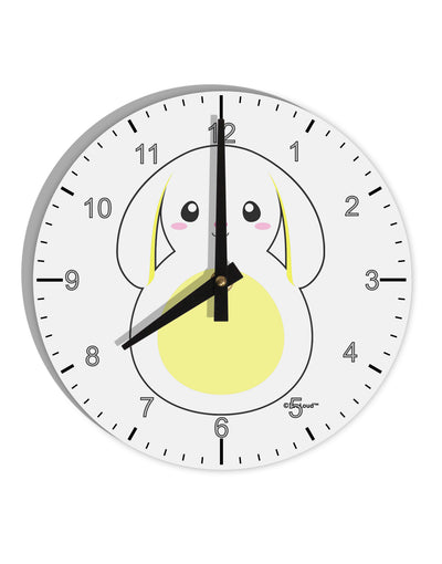 Cute Bunny with Floppy Ears - Yellow 10 InchRound Wall Clock with Numbers by TooLoud-Wall Clock-TooLoud-White-Davson Sales