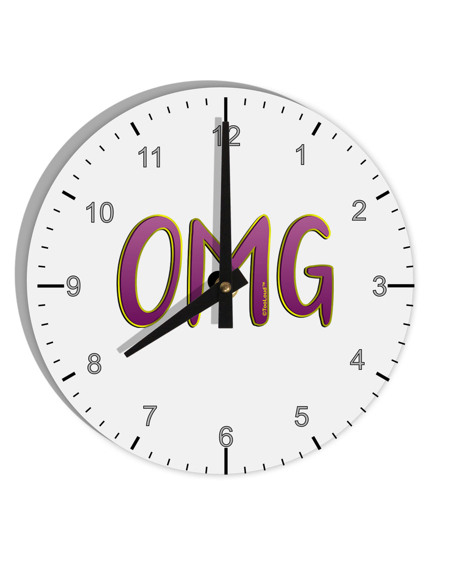 OMG 10 InchRound Wall Clock with Numbers by TooLoud-Wall Clock-TooLoud-White-Davson Sales