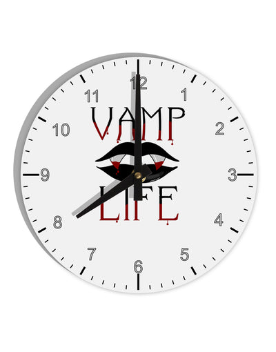 Vamp Life 10 InchRound Wall Clock with Numbers-Wall Clock-TooLoud-White-Davson Sales