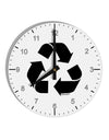 Recycle Black and White 10 InchRound Wall Clock with Numbers by TooLoud-Wall Clock-TooLoud-White-Davson Sales