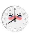 Blushing Anime Eyes 10 InchRound Wall Clock with Numbers by TooLoud-Wall Clock-TooLoud-White-Davson Sales