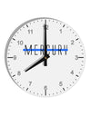 Planet Mercury Text Only 10 InchRound Wall Clock with Numbers by TooLoud-Wall Clock-TooLoud-White-Davson Sales