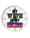 My Wife is My Hero - Armed Forces 10 InchRound Wall Clock with Numbers by TooLoud-Wall Clock-TooLoud-White-Davson Sales