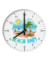 Fun Summer Beach Scene - Beach Baby 10 InchRound Wall Clock with Numbers by TooLoud-Wall Clock-TooLoud-White-Davson Sales