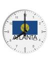 Atlanta Georgia Flag Text 10 InchRound Wall Clock with Numbers by TooLoud-Wall Clock-TooLoud-White-Davson Sales