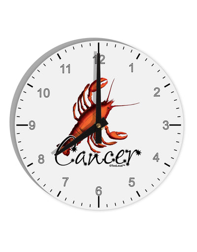 Cancer Color Illustration 10 InchRound Wall Clock with Numbers-Wall Clock-TooLoud-White-Davson Sales