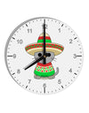 Cat with Sombrero and Poncho 10 InchRound Wall Clock with Numbers by TooLoud-Wall Clock-TooLoud-White-Davson Sales