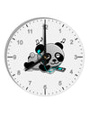 Cute Panda With Ear Buds 10 InchRound Wall Clock with Numbers-Wall Clock-TooLoud-White-Davson Sales