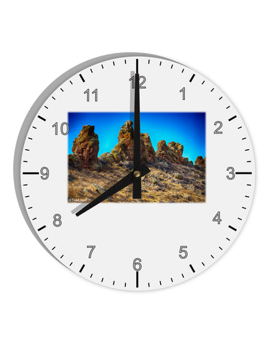 Crags in Colorado 10 InchRound Wall Clock with Numbers by TooLoud-Wall Clock-TooLoud-White-Davson Sales