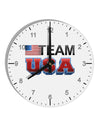 Sporty Team USA 10 InchRound Wall Clock with Numbers-Wall Clock-TooLoud-White-Davson Sales