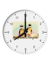Magellanic Penguin Text 10 InchRound Wall Clock with Numbers-Wall Clock-TooLoud-White-Davson Sales