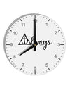 Always Magic Symbol Cursive 10 InchRound Wall Clock with Numbers by TooLoud-Wall Clock-TooLoud-White-Davson Sales