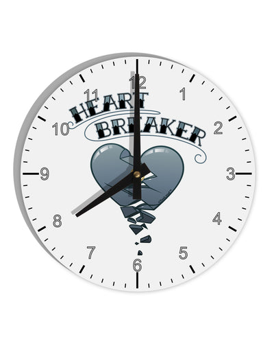 Heart Breaker Manly 10 InchRound Wall Clock with Numbers by TooLoud-Wall Clock-TooLoud-White-Davson Sales