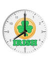 Shamrock Button - Irish 10 InchRound Wall Clock with Numbers by TooLoud-Wall Clock-TooLoud-White-Davson Sales