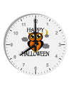 Owl Orange Text 10 InchRound Wall Clock with Numbers-Wall Clock-TooLoud-White-Davson Sales