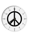 Peace Sign Symbol 10 InchRound Wall Clock with Numbers-Wall Clock-TooLoud-White-Davson Sales