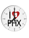 I Heart Phoenix 10 InchRound Wall Clock with Numbers-Wall Clock-TooLoud-White-Davson Sales